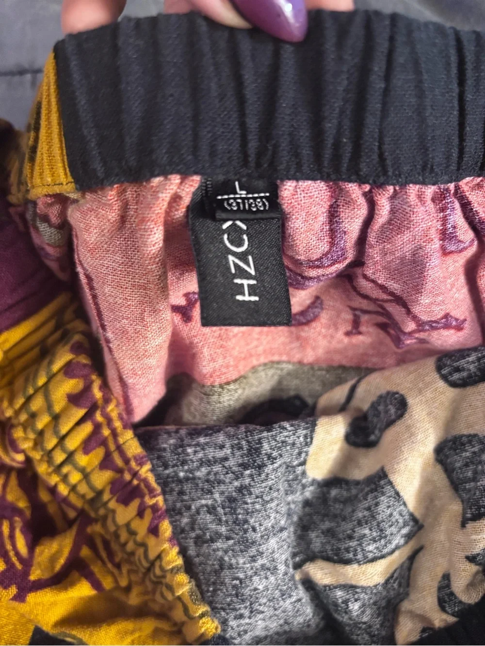 Men's Multicolor Tribal-Print Harlem Joggers - Black, Mustard & Rust